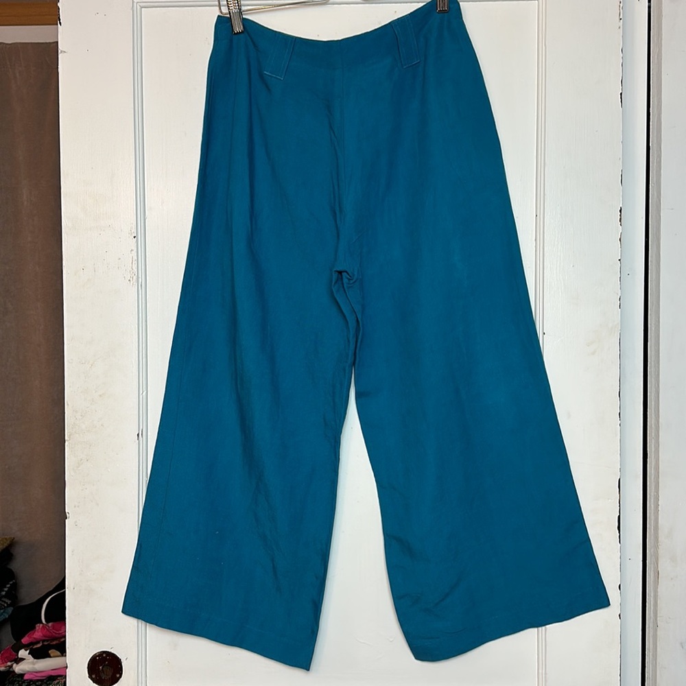 New York & Company Linen Blend Capri Pants | Wide Leg Coastal Resort Cropped
